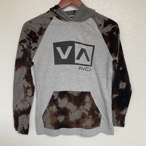 RVCA Long Sleeve Hooded Shirt, Acid Wash